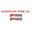 Kit Adesivos Faixa Traseira Maverick Resinado Vermelho + Fx4 Kit Adesivos Faixa Traseira Maverick Resinado Vermelho + Fx4