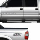 Kit Adesivos Faixas S10 Executive Preta Flex Power