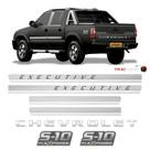Kit Adesivos Faixas S10 Executive Preta Flex Power Verde