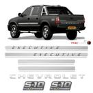 Kit Adesivos Faixas S10 Executive Preta Flex Power Verde