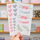 Kit Adesivos Flores e Corações