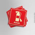 Kit Adesivos Fotoluminescente Extintor Água 20cmx20cm