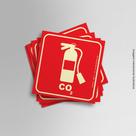 Kit Adesivos Fotoluminescente Extintor CO2 20cmx20cm