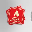 Kit Adesivos Fotoluminescente Perigo inflamável 15cmx15cm