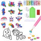 Kit Adesivos Fundo do Mar Strass Coloridos Pintura de Diamante Infantil Big Gem Stickers