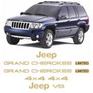 Kit Adesivos Jeep Grand Cherokee V8 96/99 Emblema Dourado