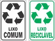 Kit Adesivos Lixo Comum E Reciclagem Coleta Seletiva 20x12cm
