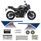 Kit Adesivos Logo Yamaha Xj6 2013/14 Faixa Tanque Azul Cinza