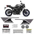 Kit Adesivos Logo Yamaha Xj6 2013/2014 Faixa Do Tanque Cinza