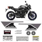 Kit Adesivos Logo Yamaha Xj6 2013/2014 Faixa do Tanque Cinza