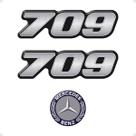 Kit Adesivos MB 709 Caminhão Mercedes Benz Cromado Genérico