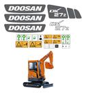 Kit Adesivos Mini Escavadeira Compatível Doosan DX27Z Kit Adesivos Mini Escavadeira Compatível Doosan DX27Z