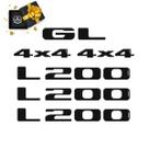Kit Adesivos Mitsubishi L200 Gl 4x4 Preto Emblemas Resinados