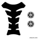 Kit Adesivos Moto Tank Pad Black + Emblemas Logo Yamaha 45mm
