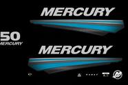 Kit Adesivos Motor Mercury 50HP Modelo Novo Azul Turquesa
