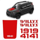 Kit Adesivos P/ Jeep Willys Renegade 2025 1941 Capo+Laterais Cor:VERMELHO