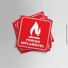 Kit Adesivos Perigo Inflamável 20cmx20cm