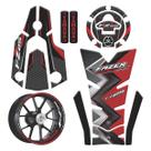 Kit Adesivos Protetores e Friso Yamaha Fazer FZ25 Vermelho