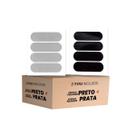 Kit Adesivos Refletivo Capacete Polivisor Prata E Cor Preta