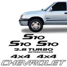 Kit Adesivos S10, 2.8 Turbo, 4x4 e Faixa Traseira Chevrolet