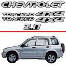 Kit Adesivos Tracker 2006 a 2009 2.0 4x4 Prata Resinado Chevrolet