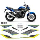 Kit Adesivos Yamaha Fazer 250 2017 2018 Moto Azul + Emblemas