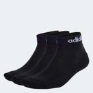 Kit Adidas Meia Linear Ankle Cushioned 3 pares - Preto