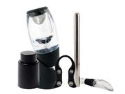 Kit Aerador portátil com suporte + Corta Lacre + Bastão Resfriador + Tampa de Sucção para Vinho