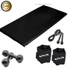 Kit Aeróbico Em Casa Caneleira 4 Kg + Colchonete + Halter 3 + Corda
