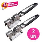 Kit Afiador e Amolador De Facas E Tesouras Cozinha Em Inox Com Cabo ABS Manual Profissional