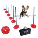 Kit Agility sem túnel 5 Zig Zag, 1 Salto com 5 Niveis de alturas e bolsa para transporte