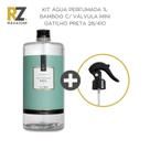 Kit Água Perfumada Tecidos, Roupas e Lençóis 1 Litro Bamboo com Válvula Mini Gatilho Preta 28 410