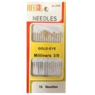 Kit Agulha Needles Gold Eye Milliners 3/9