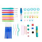 Kit Agulhas Crochê Amigurumi Profissional 60 Peças Completo com Estojo - Colorido