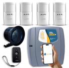 Kit Alarme com Fio com Wifi 4 Sensores Pet 20kg Duplo Pir+microondas Parede com 2 Controles Kit Alarme com Fio com Wifi 4 Sensores Pet 20kg Duplo Pir+microondas Parede com 2 Controles