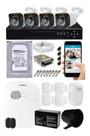 Kit Alarme Residencial Sem Fio + Kit 4 Câmeras Hd 720p Infra