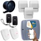 Kit Alarme sem Fio com Wifi 3 Sensores Magneticos 2 de Parede 2 Controles