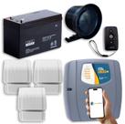 Kit Alarme sem Fio com Wifi 3 Sensores Magneticos e Bateria