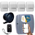 Kit Alarme sem Fio com Wifi com 4 Sensores Magneticos e 1 Controle