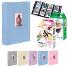 Kit Albúm Azul Para Fotos Instax + 20 Filmes Instax Mini Branco E Macaron