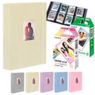 Kit Albúm Bege Para Fotos Instax + 20 Filmes Instax Mini Branco E Macaron