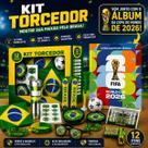 Kit Álbum Copa do Mundo 2026 Álbum Oficial Kit Torcedor Brasil 12 Itens Bandeira Vuvuzela Confete e Acessórios para Torcida