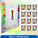 Kit Álbum Copa do Mundo 2026 com 84 Figurinhas Prata