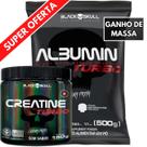 Kit Albumina Proteina Turbo Black Skull 500g Creatina Turbo 150g Ganho de Massa, Saciedade e Recuperação Muscular