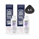 Kit Alfaparf Evolution Of The Color 5.1 Castanho Claro Cinza 60ml + OX 20V 90ml - 2 Unidades Kit Alfaparf Evolution Of The Color 5.1 Castanho Claro Cinza 60ml + OX 20V 90ml - 2 Unidades