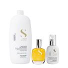 Kit Alfaparf Semi Di Lino Diamond - Shampoo 1L + Fluído 125ml + Cristalli 50ml Kit Alfaparf Semi Di Lino Diamond - Shampoo 1L + Fluído 125ml + Cristalli 50ml