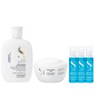 Kit Alfaparf Semi Di Lino Diamond - Shampoo 250ml + Máscara 200ml + 3x Ampola 13ml