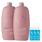 Kit Alfaparf Semi Di Lino Moisture - Shampoo 1L + Leave in Condicionador 1L + 3x Ampola 13ml