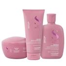 Kit Alfaparf Semi Di Lino Moisture - Shampoo 250ml + Leave in Condicionador 200ml + Máscara 200ml