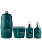 Kit Alfaparf Semi Di Lino Reconstruction - Shampoo 1L + Máscara Suave 500ml + Fluído 125ml + Creme 125ml